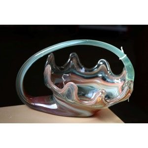 Vintage Murano Glass Cornucopia Basket